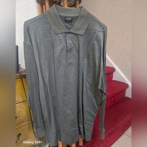 Como Charcoal Men's Polo Shirt Long Sleeves